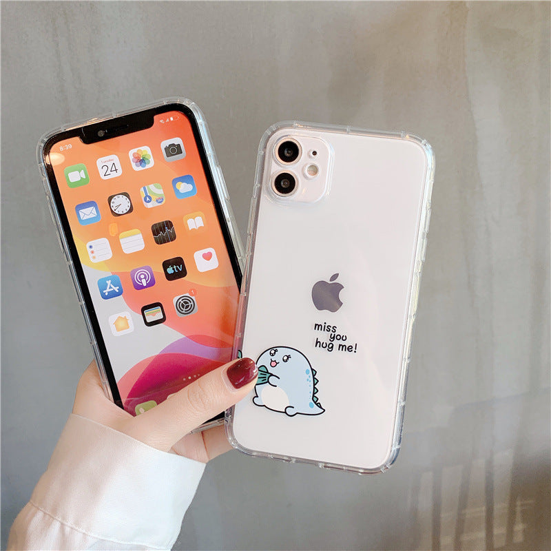 Simple Transparent Airbag Anti-fall Mobile Phone Case Protective Cover For Cute Couples Simple Transparent Airbag Anti-fall Mobile Phone Case Protective Cover For Cute Couples